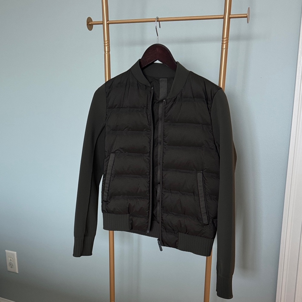 lululemon athletica Olive Green Quilted Bomber Jacket